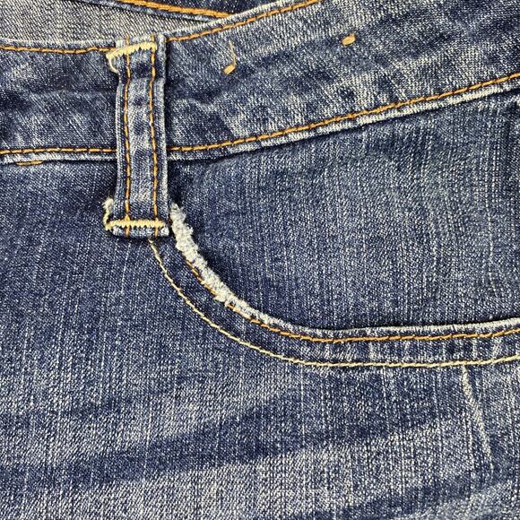 Arizonia Jean Shorts Junior 7 Medium Wash Denim Bermuda Roll‎ Up Modest Jorts - Picture 5 of 11